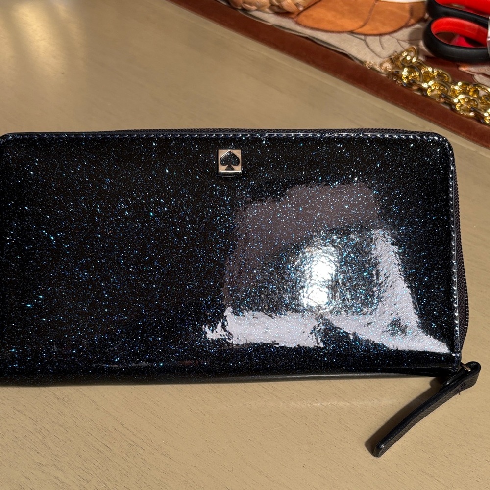 Kate Spade Black Sparkle Wallet NWOT - Picture 7 of 13